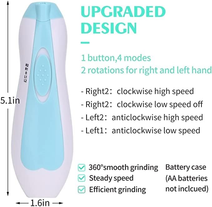 Baby Nail Clipper,Electric Baby Nail Trimmer,Toes Fingernails Care Trimmer with LED Light for Newborn,Kids and Adults(Blue) - Image 6